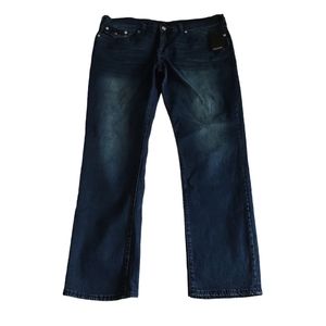 NWT True Religion W38 Geno Flap Big T Relaxed Slim Blue Jeans